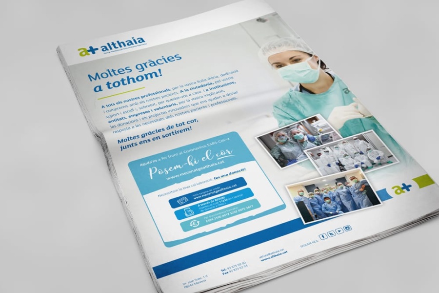Anunci en premsa de campanya per mecenatge Althaia Manresa