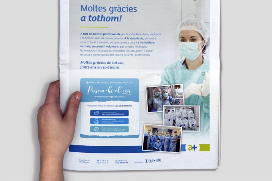 Anunci en premsa de campanya per mecenatge Althaia Manresa